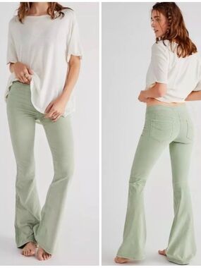 Free People We The Free Pull On Corduroy Flare Pants Size 31